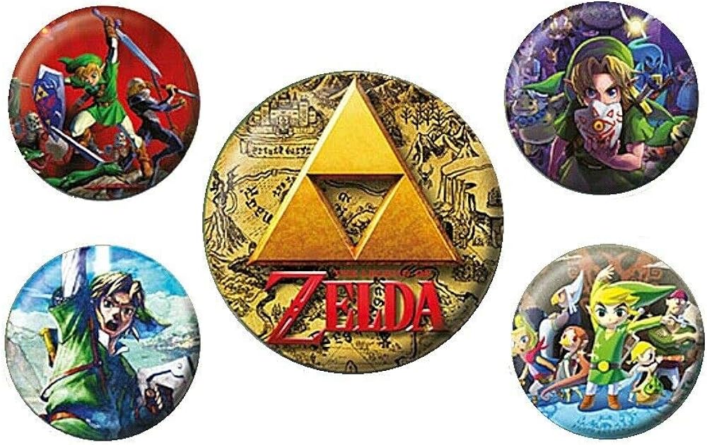 Genuine The Legend of Zelda Classics 5 Piece Button Badge Set: Shoes