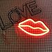 Decorative LED Red Lip Shaped Neon Night Light Wall Decor Lamp for Children's Room Party Christmas Wedding Decoration (Neon Lip)
