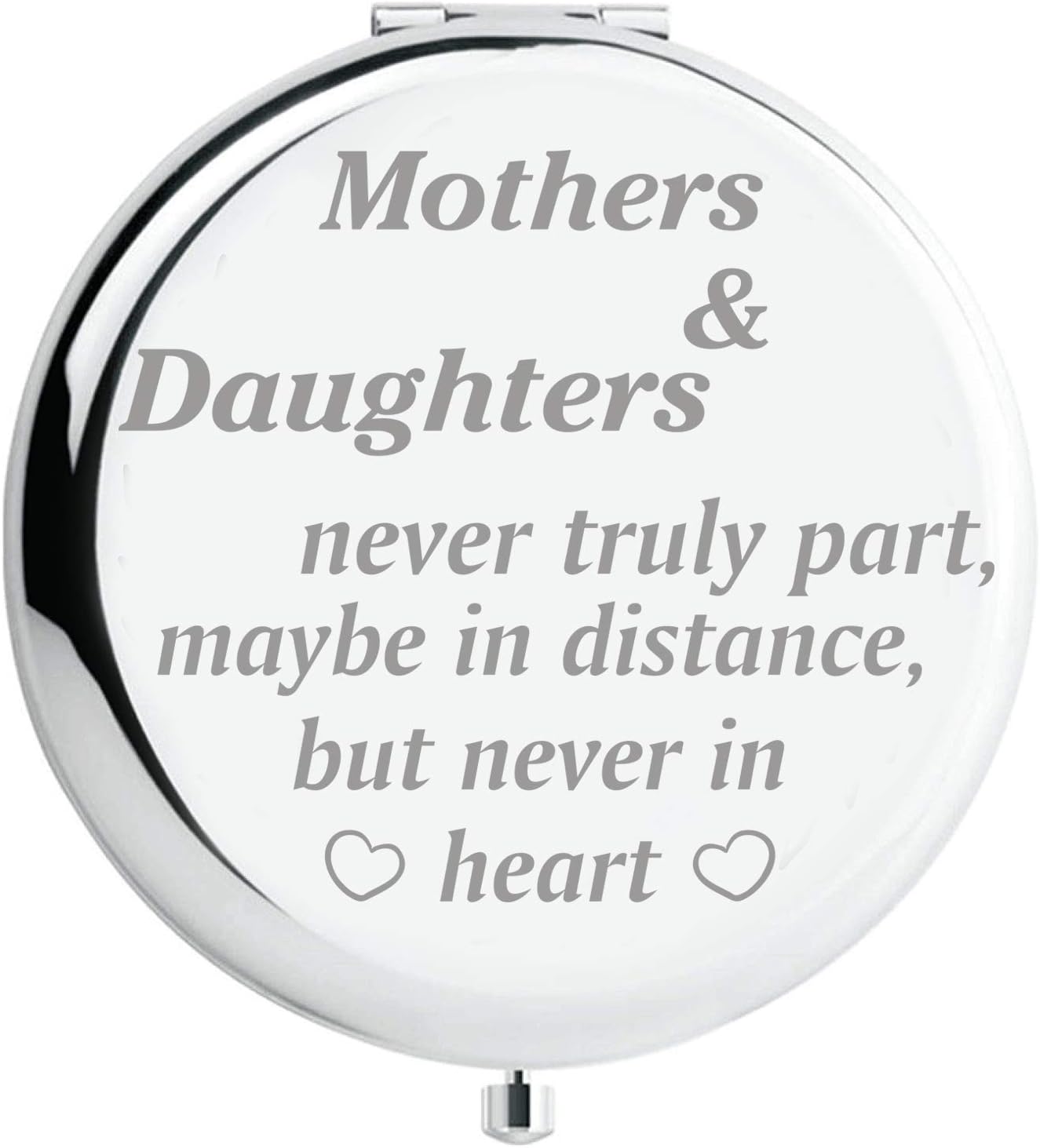 Fnbgl Silver Pocket Makeup Mirror Mom Gifts from Daughter Mom Birthday Gift Ideas for Her Mothers and Daughters Engraved Compact Travel Mirrors Gift Ideas for Women