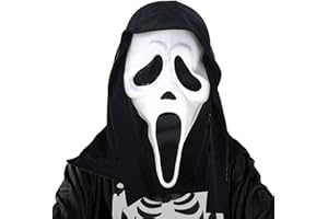 Halloween Scream Mask, Scary Ghost Face Mask for Adult, Horror Latex Mask,Horrible Skull Face Mask for Costume Cosplay Party