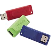 Verbatim Store 'n' Go 32GB USB 2.0 Flash Drives, 3-Pack, Red Green Blue