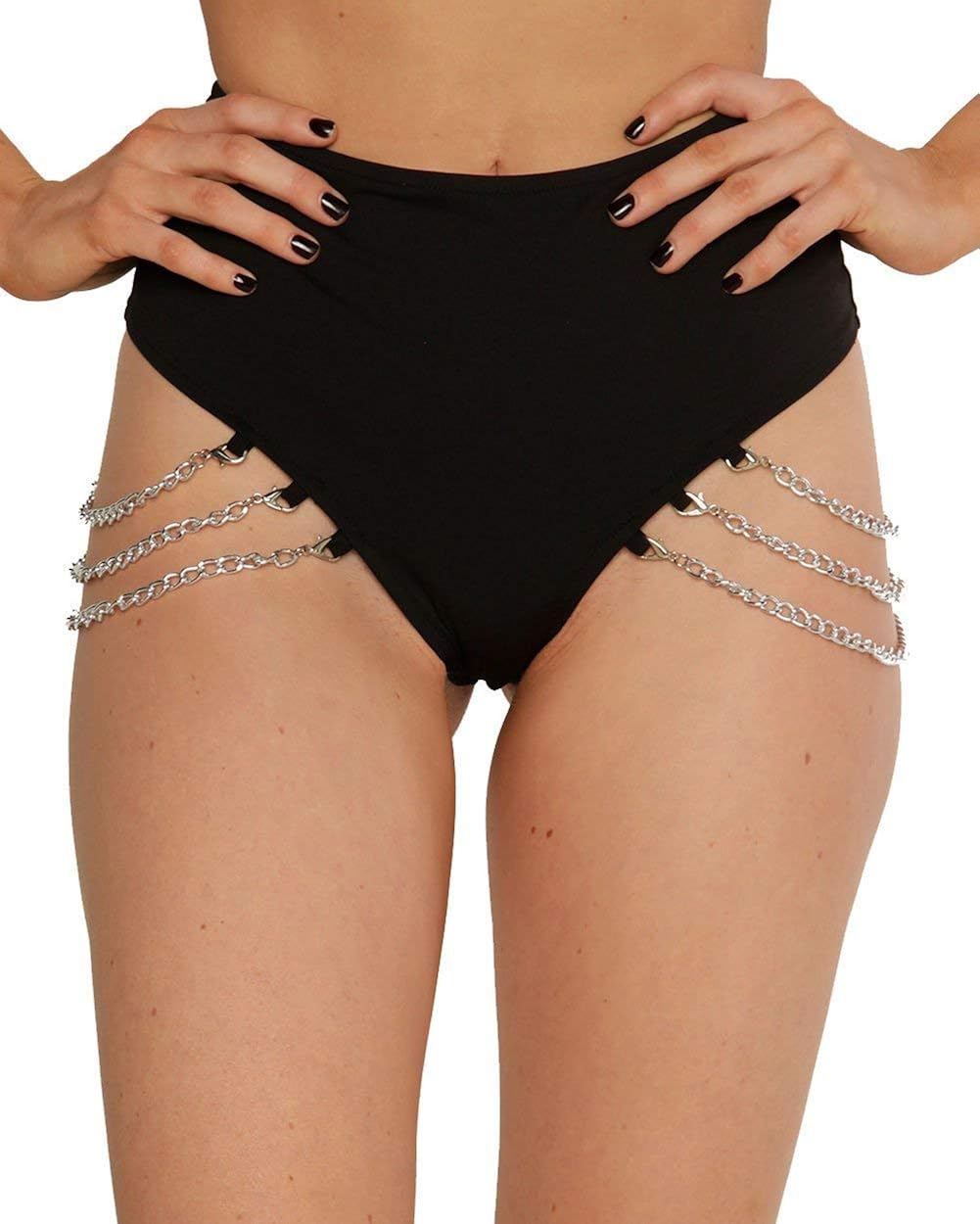 black high waisted rave bottoms