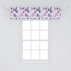 Ambesonne Floral Window Valance, Foliage Leaves in