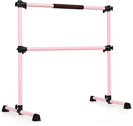 Amazon Com Goflame Ballet Barre Portable Double Freestanding Ballet Barre Adjustable Heavy Duty Dancing Stretching Ballet For Home Dance Barre Fitness Ballet Bar Pink Sports Outdoors