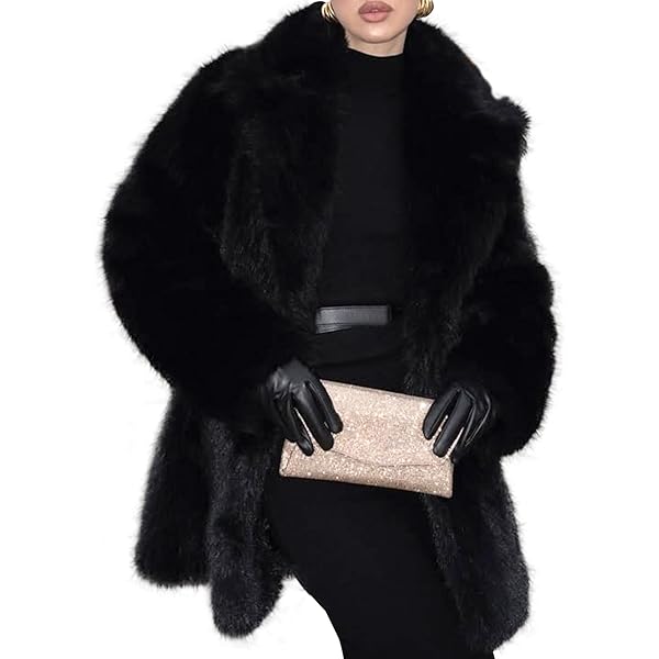 Amazon.com: Long Faux Fur Coat for Women Open Front Bubble