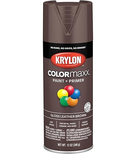 KRYLON DIVERSIFIED BRANDS K09128000 Leather Brown GLS Paint, 12 oz
