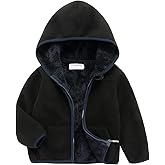 Mud Kingdom Boys Girls Polar Fleece Jacket with Hood Winter Thick Warm Outerwear Funny Cartoon
