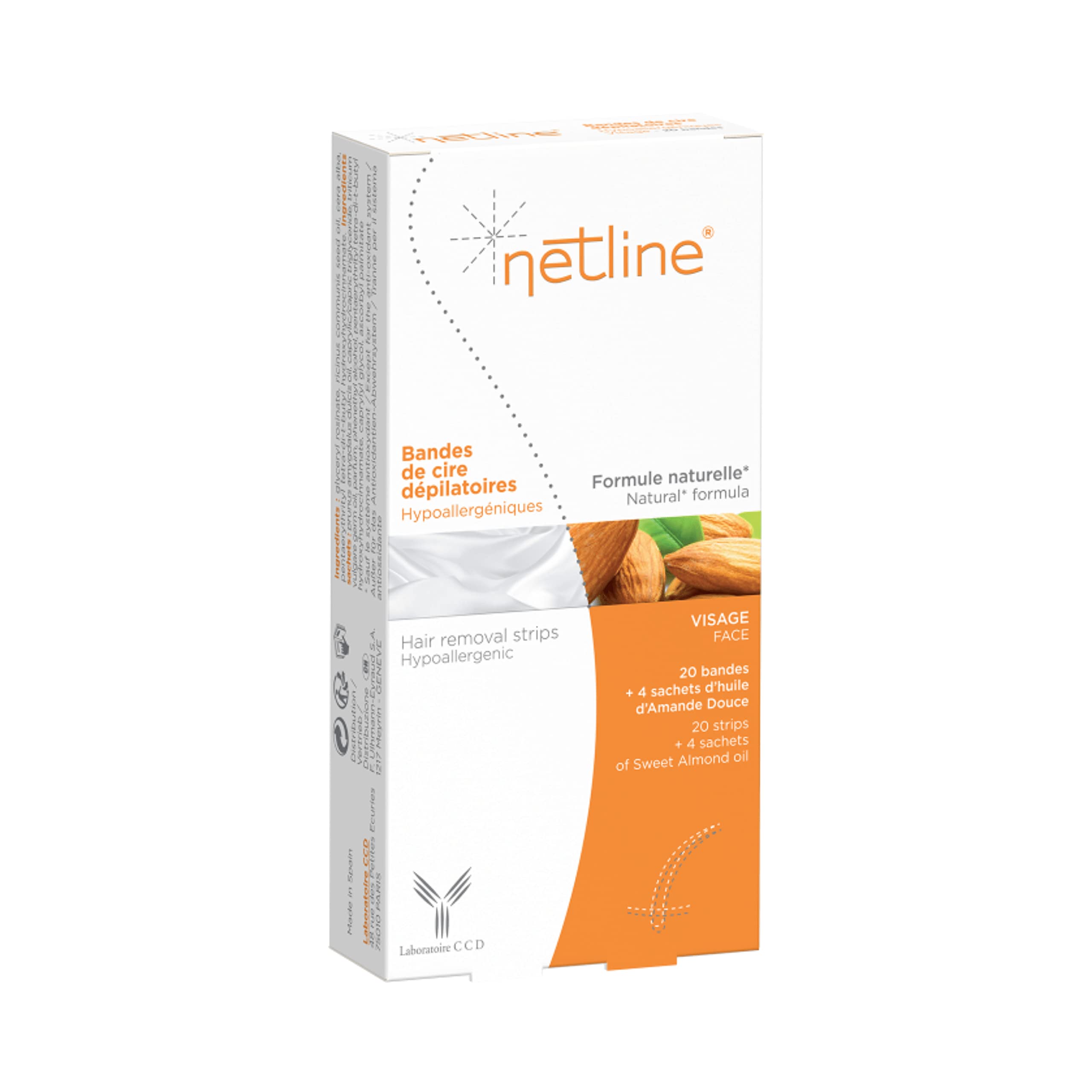 Netline Hair Removal Cold Wax Strips for Sensitive Skin
