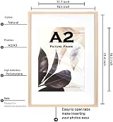 Scholar Tree Natural Wooden Picture Frame Set of 3 A2 with Mat for A3 view 3