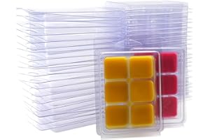 DGQ Wax Melt Molds - 50 Packs Clear Empty Plastic Wax Melt Clamshells for Wickless Wax Melt Candles