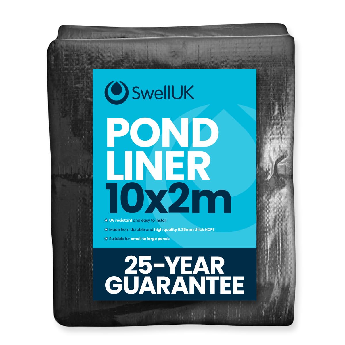 Swell 10m x 2m Pond Liner | 25 Year Guarantee | HDPE | UV Resistant | Garden Fish Ponds