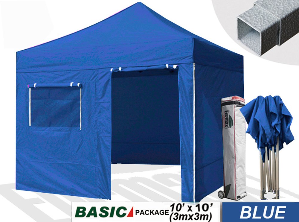 Eurmax Canopy Basic 10 x 10 Pop Up Tent With Sidewalls Instant Gazebo