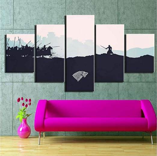 Gaowei Lienzo De Pintura 5 Piezas Juego De Trono Cuadros De Pared Para Sala De Estar Poster E Impresiones Pintura Blanca Del Arte Blanco Decoracion Del Hogar 20x30cmx2 20x40cmx2 20x50cmx1 Amazon Es Hogar
