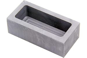 JIUDANI Graphite Ingot Mold, High Purity Refining Graphite, Melting Casting Mould for Gold Silver Aluminum Copper Brass Zinc Plumbum and Alloy Metals (4.92x2.36x1.57inch/2150gGold)