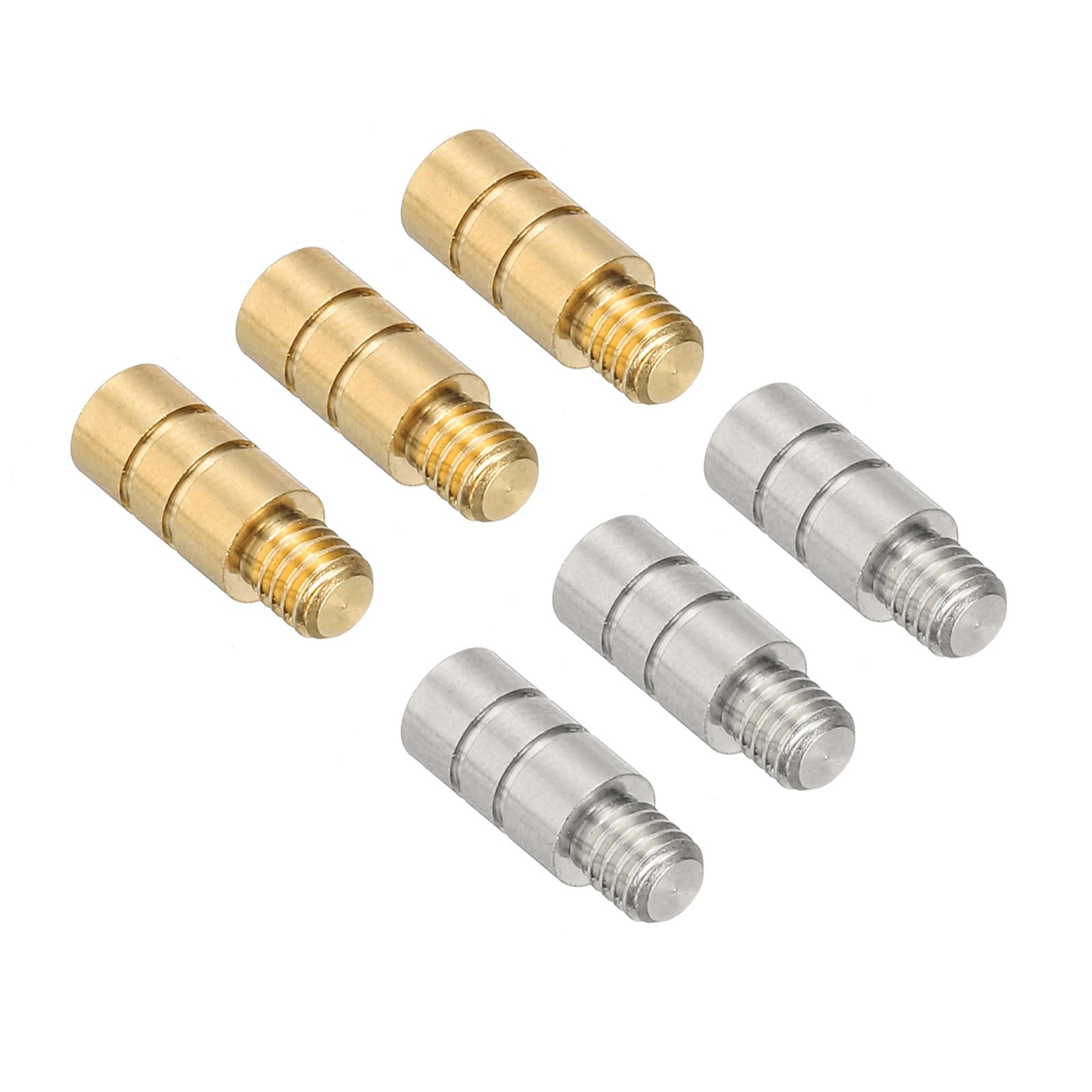 PATIKIL 2g Dart Weights, 6Pcs Brass Add Accentuator 2BA Thread for Dart Counter Weight Accessories, Gold Tone Silver Tone