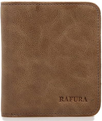 RAFURA Women's Small Compact Leather Bifold Pocket Wallet Mini Purse for Ladies