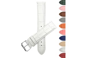 Bandini Womens Leather Watch Band Strap - Alligator Pattern - 8 Colors - 12mm, 14mm, 16mm, 18mm, 20mm