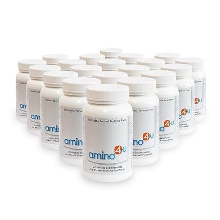 Amino4U Set Sparpaket alle 8 essentiellen Aminosäuren Muskelaufbau 20 x 120g Dose