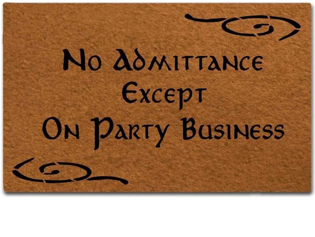 100 yeah Entrance Door Mat Funny Doormat No Admittance Except On Party Business Doormat Non-woven Fabric Top Mat 23.6x15.7Inch