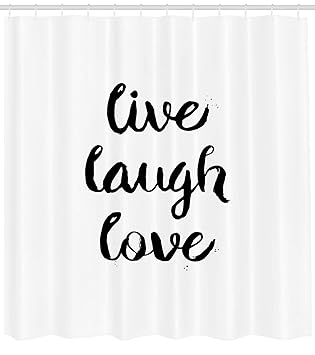 Amazon Com Ambesonne Live Laugh Love Shower Curtain