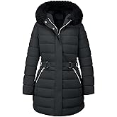 Bellivera Womens Plus Size Puffer Coats Sherpa-lined Jacket Thicken Overcoat with Hood