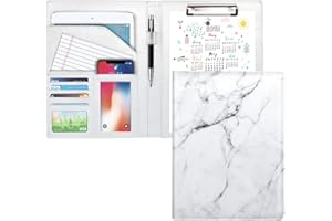 Marble Portfolio Case, WAVEYU Padfolio Cover Folder for Men, Conference/Resume/Legal Document Organizer with Letter/A4 Size C