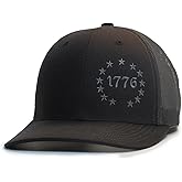 1776 Betsy Ross 13 Colonies 2A Black/Charcoal hat Cap Trucker Mesh Snapback