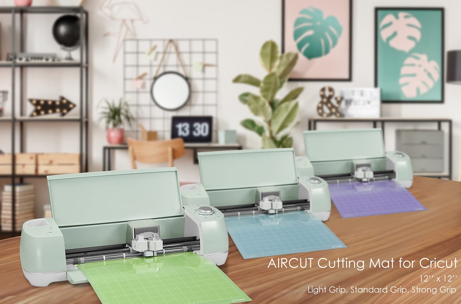 AIRCUT Cutting Mat for Cricut Maker 3/Maker 4/Maker/Explore 3/4/Air 2/Air/One(12x12 Inch, StandardGrip, LightGrip, StrongGrip) Variety Adhesive Sticky Cutting Mats Accessories