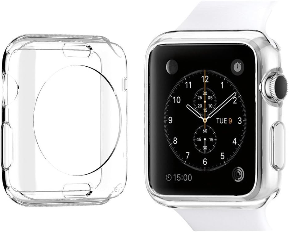 JISONCASE Apple Watch Case, Flexible TPU Protective Clear Frame Cover for Apple Watch 42mm Series 2 and Series 3 (JS-AW4-002)