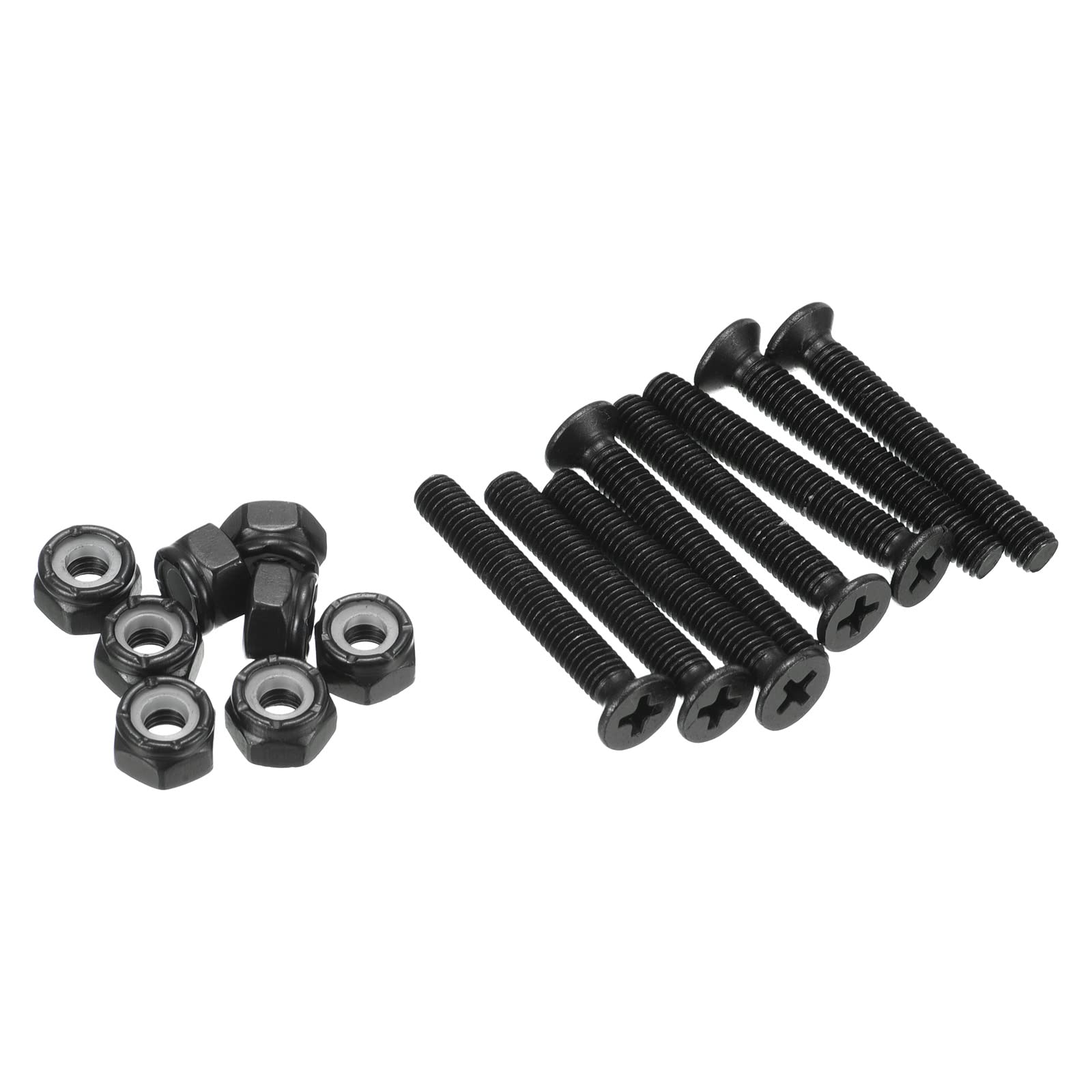 PATIKIL Skateboard Hardware Kit, 1.38" Mounting Screws Full Thread Bolts Nuts Set for Longboard Cruiser, Black