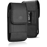 AH Military Grade Cell Phone Pouch Clip Holster Holder w/Belt Loop for iPhone 16 Plus, 16 Pro Max, 15 Plus, 15 Pro Max, 14 Pro Max Cell Phone Holsters Fits Cell Phone w/Heavy Duty Case (Large)