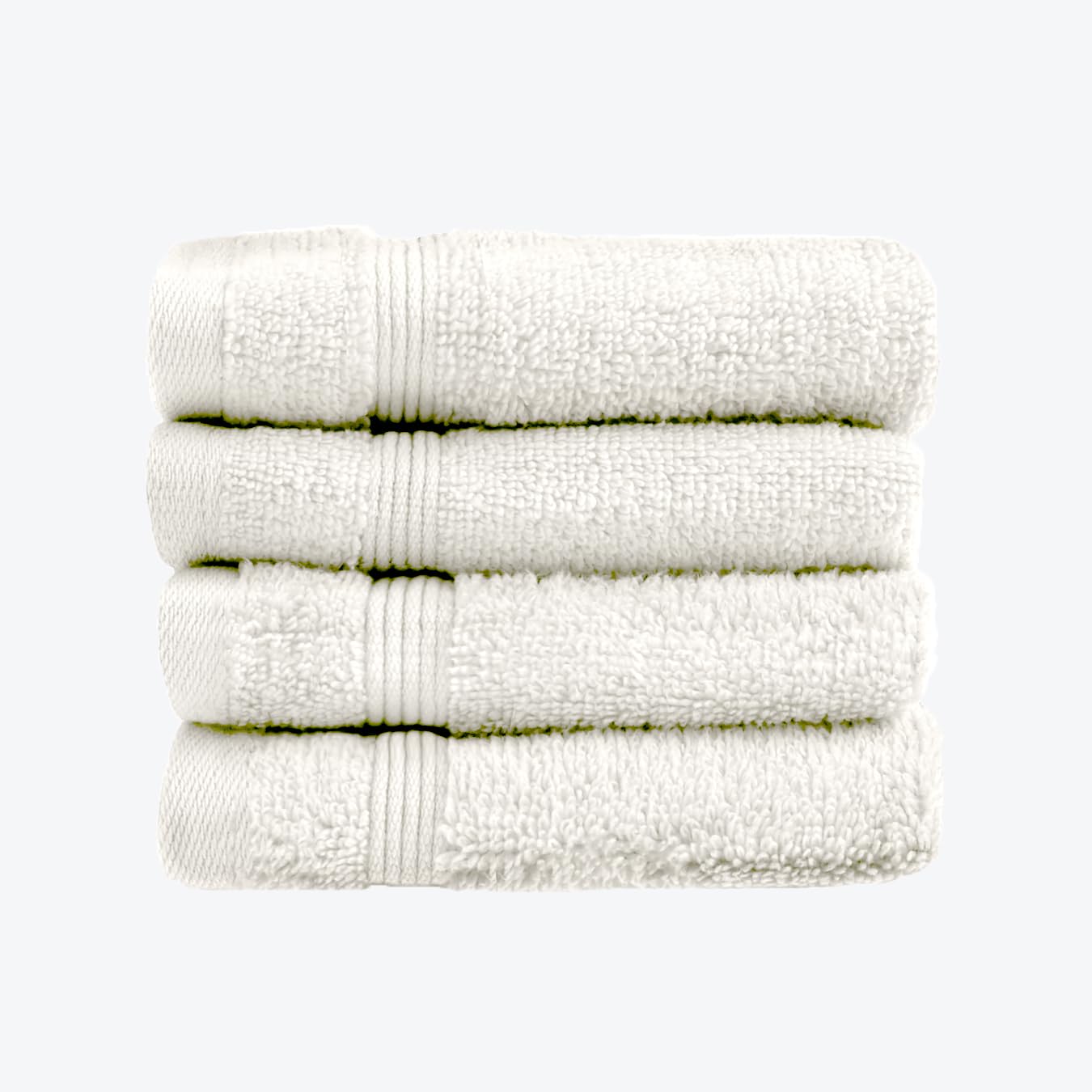 Allure Zero Twist Face Cloths Pack of 4 30 x 30cm, 100% Egyptian Cotton Flannels (Cream) — image 1