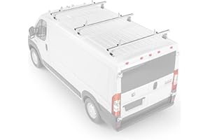 AA-RACKS AA Racks Model AX302 Aluminum Van Ladder Roof Rack System Fits for 2013-On RAM ProMaster/ 2015-On Transit - 3 Bar 72'', White