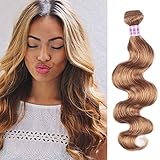 Peruvian Body Wave Human Hair Bundles Honey Blonde Grade 10a Body Wave Ombre Human Hair One Bundle Dark Blonde #27 16 inch