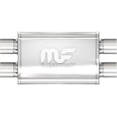 MagnaFlow Performance Exhaust Muffler 11386 | Deep Signature Sound, 4x9x14" Oval, Stainless Steel, 2.5"/2.5" Inlet/Outlet, Dual/Dual