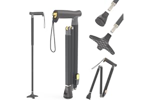 MICHAEL GRAVES DESIGN Michael Graves Quick Fold Walking Cane for Men and Women - Foldable Walking Stick for Stability and Style - Collapsible Folding Cane - Walking Sticks for Seniors & Adults