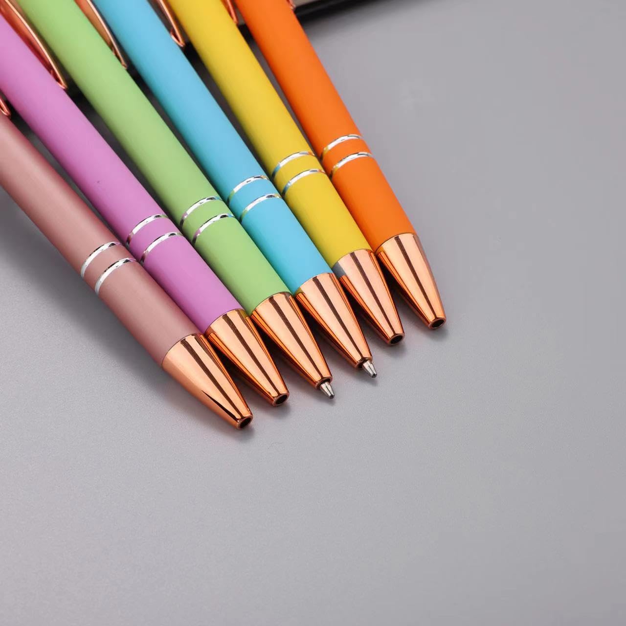 6 PCS 2 in 1 Stylus Ballpoint Pens,Pen with Stylus Tips, 1.0 mm Black Ink Metal Pens Stylus Pen for Touch Screens (6 Colors-2)