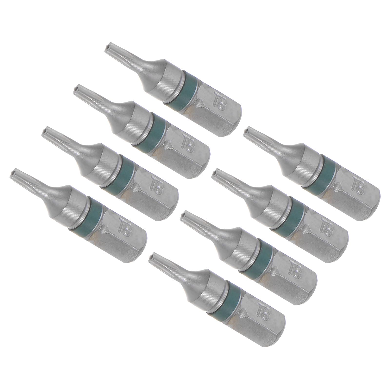 CoCud Torx Screwdriver Bits, 25mm Length 1/4" Hex Shank T8, S2 Steel Star Head Screwdriver Bit - (Applications: for Automobile Repair), 8-Pieces