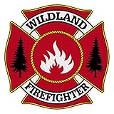 Wildland Firefighter Maltese Cross Very Small Reflective Decal Sticker