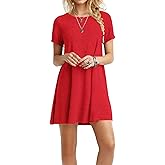TOPONSKY Women's Casual Tunic Plain Fit Simple T-Shirt Loose Flowy Dress 2023