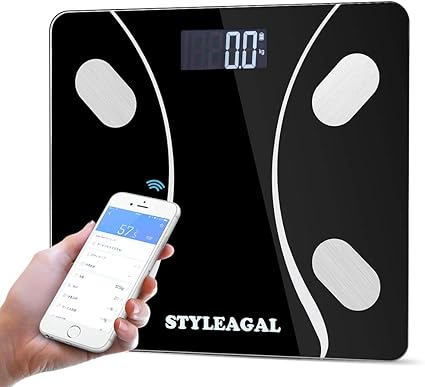 Amazon 体重 体組成計 Styleagal 家庭用 体重計 体脂肪計 体組成計 体重 体脂肪率 体水分率 推定骨量 基礎代謝量 内臓脂肪レベル Bmiなど測定可能 自動on機能 Bluetooth対応 Ios Androidアプリで健康管理 赤ちゃんモート 12ヶ月保証 日本語説明書 ブラック