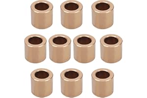 Heyiarbeit 10PCS Bearing Sleeve 10mm Bore x 16mm OD x 15mm Length Self-Lubricating Sintered Bronze Bushings
