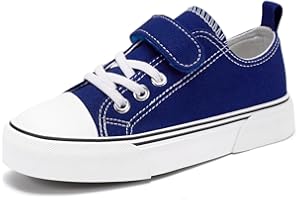 Zoroadke Toddler Boys and Girls Sneakers Low Top Adjustable Strap Canvas Shoes for Kids