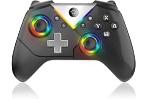 HAEBORL Xbox One Controller, 2.4GHz RGB LED Light Wireless Xbox Controller With 3.5mm Headphone Jack&1000mAh Built-in Battery, Wireless Controller for Xbox One S/X/Xbox Series S/X,Turbo, Black