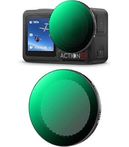 Freewell All Day 6 Filtri Per DJI Action 5 Pro / Action 4 / Action 3 – ND8, ND16, ND32, ND64, ND1000 E CPL, Con Custodia E Panno