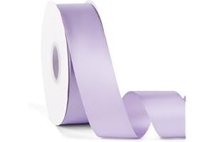 BOMYBAW Double Faced Solid Color Light Purple Satin Ribbon 1-1/2" X 50 Yards Continuous, High Density Polyester Ribbon for Gifts Wrapping, Wedding, Party, Crafts, Hair Bows, Flowers, Home DIY Decor