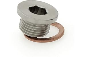 ADAPTORMOUNT M18 x 1.5 Stainless Steel 316 Slim Round Head Allen Key Slotted Plug with Copper Washer