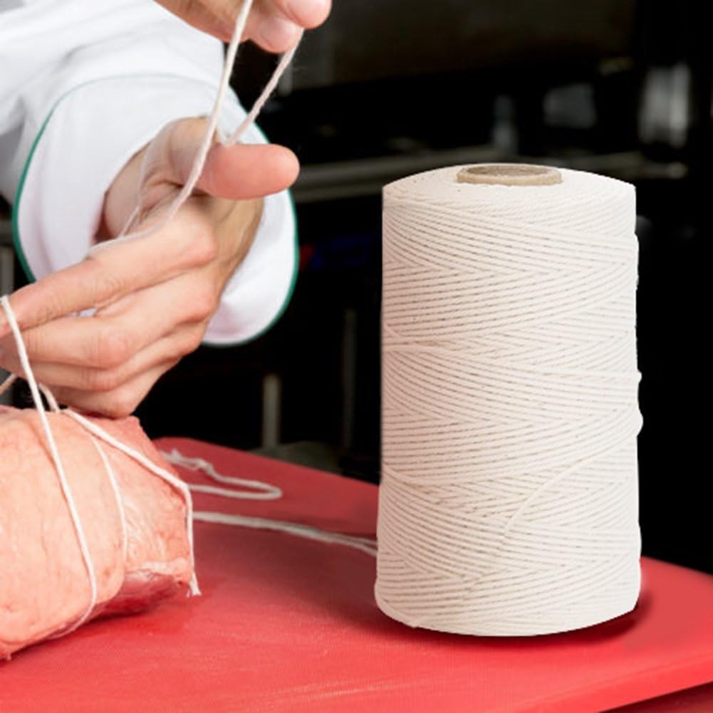 Tenn Well Cotton String, 3Ply 656Feet Bakers Twine Food Safe Cooking String for Trussing and Tying Poultry Meat Making Sausage DIY Crafts and Decoration : Office Products
