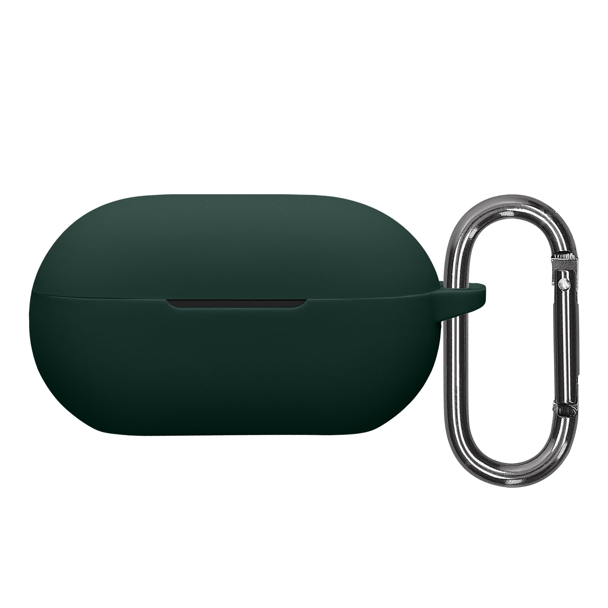 kwmobile Silicone Cover Compatible with Beats Solo Buds - Case Cover Stick-On Skin with Clip - Dark Green