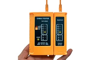 YWNEGWE RJ45 Cable Tester - Network Cable Tester for LAN Phone RJ45 RJ11 RJ12 Cat5 Cat5e Cat6 Cat6a Cat7 UTP/Shield Cable - Automatic Operation, Remote Testing - Durable and Sturdy